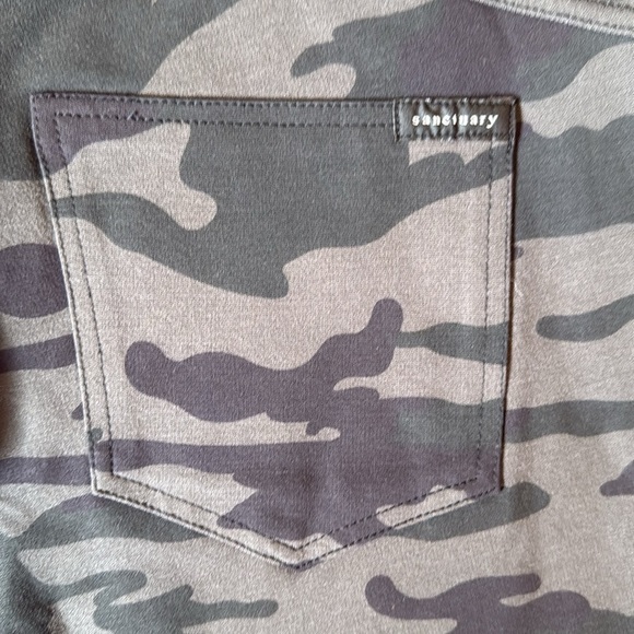New Sanctuary High Waist Ponte Camo Pant Legging Gray Faux Pockets Reinforced XL - Picture 9 of 12